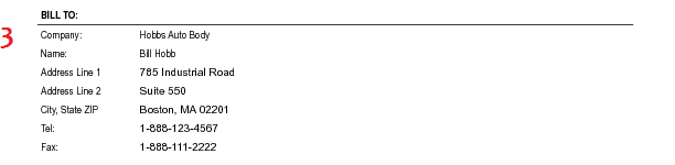 This is where the billing info goes on the invoice