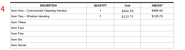 This is where you describe your serve on the invoice.